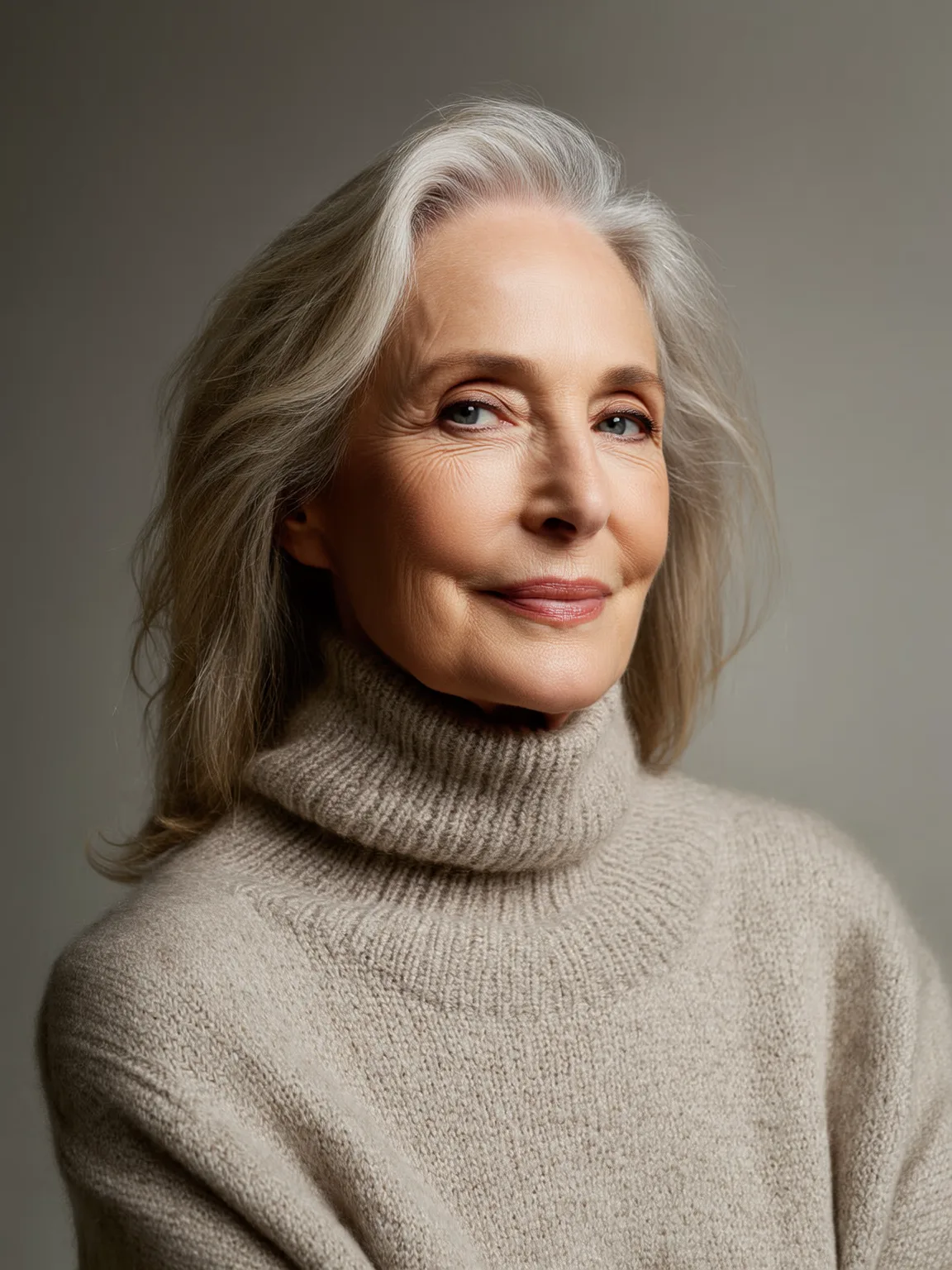 Long Silver Frost Layers with Natural Volume